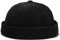 XYIYI Schwarz Herren Cordmütze Dockermütze Brimless Hat Schädelkappe Arbeiter Matrosenmütze Gerollte Manschette Retro Beanie Mütze