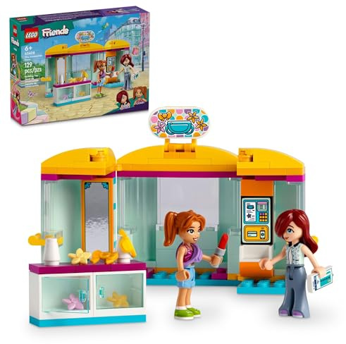 LEGO Friends Tiny Accessories Store and Beauty Shop Toy, Pretend Playset for Kids, Paisley and Candi Mini-Doll Characters and Mini Dolls Accessories, Great Gift for 6 Year Old Girls and Boys, 42608