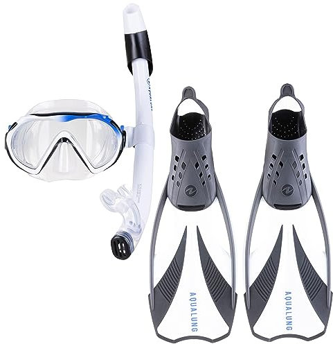 Aqua Lung Damen, Herren Schnorchelset Compass Black-White S