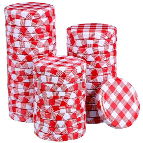 Holibanna Mason Jar Lids Airtight Canning Lids for Regular Mouth Jars Leakproof Jar Covers for Jam Pickles Sauces Spices Tea Storage 2.44 in 6 Pack