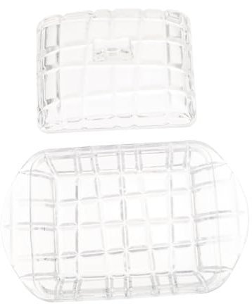 PRETYZOOM Caja De Mantequilla De Vidrio Transparente Con Tapa Recipiente Para Almacenamiento De Mantequilla Para Uso Doméstico Y Hoteles