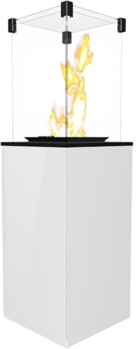 KRATKI Stufa a Gas da Esterno Patio con vetri bianco controllo manuale 8,2 kW