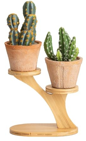 RXMORI Soporte para Maceta con Forma de Rama de árbol, Soporte para Maceta Suculenta de 2/3 Niveles, Soporte Creativo para Plantas de Mesa, Soporte para Plantas de Alféizar de Ventana(2 Niveles)