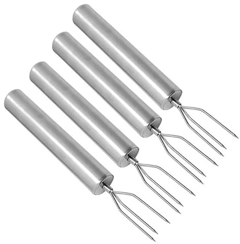 4 forchette per patate in acciaio inox, forchetta per frutta e verdura, forchetta per patate, forchetta per mais, peeling