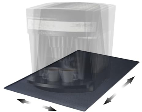 GERUI Unterlage für Kaffeevollautomat Silikonmatte, Schwarz, 48 x 30 cm | Anti-Rutsch, Kaffeemaschine Matte Unterlage