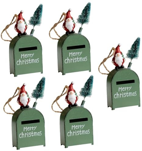 Cabilock Caja De 5 Piezas buzón de Navidad Adornos de árbol de Vacaciones Decoraciones de Navidad Adornos navideños Baratos Colgantes navideños decoración Adorno de árbol de Navidad Resina