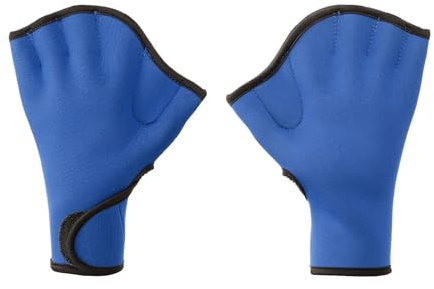 PATIKIL Guanti da Nuoto, Guanti Nuoto Palmati Fitness Acquatico Resistenza all'Acqua Palette da Nuoto per Uomo Donna Acquagym, L, Blu Scuro