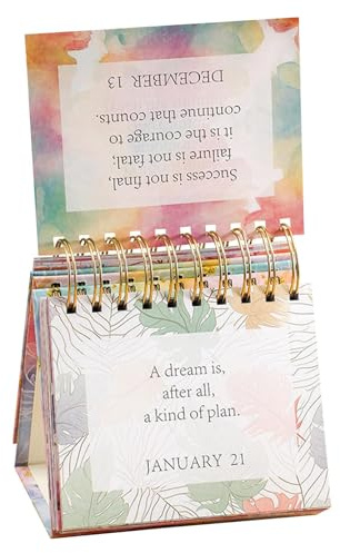 Calendrier de bureau inspirant – Calendrier perpétuel d'affirmation quotidienne, citations de motivation pour décoration de bureau | Calendrier debout de 365 jours pour femme, maison, bureau