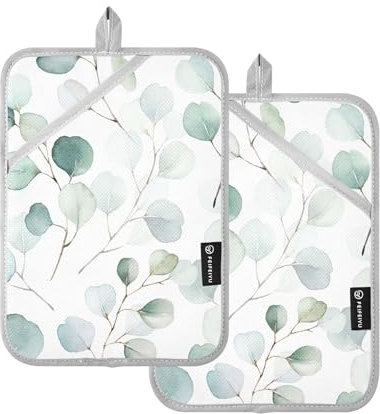 Set di 2 presine resistenti al calore, alla moda, con gallo, color crema, sottopentola per cucinare, presine, presine da forno