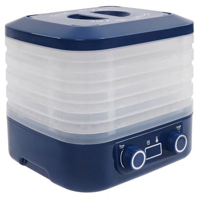 Essiccatore con 5 vassoi, disidratatore alimentare con regolatore di temperatura 35 – 70 °C e timer 48 H, display LED, essiccatore a bassa rumorosità, disidratatore alimentare per carne, frutta