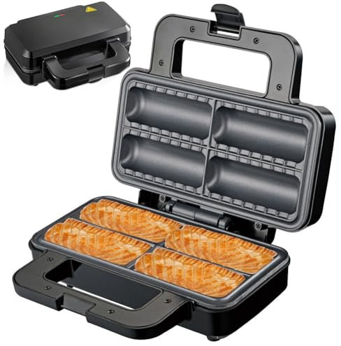 Máquina para hacer rollos de salchicha, máquina de rollos de huevo con placas antiadherentes y luces indicadoras, máquina de desayuno multifuncional para la cocina del hogar