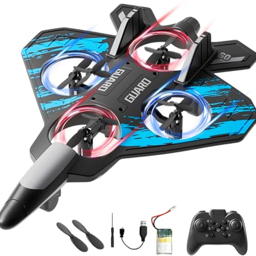 Rc Flugzeug, 2.4 Ghz Ferngesteuertes Flugzeug, FlugzeugFerngesteuert Mit 4 Achsen, RcFlugzeug Spielzeug Mit LED, 360° Flip, One-Key Start, Outdoor Spielzeug Geschenk Für Kinder Und Anfänger