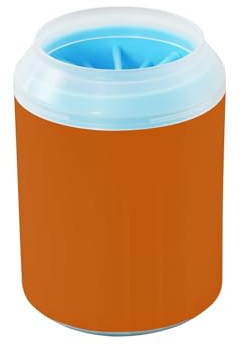 ODAWA Burnt Orange Hundepfotenreiniger, waschbar, Pfotenreiniger für kleine Hunde