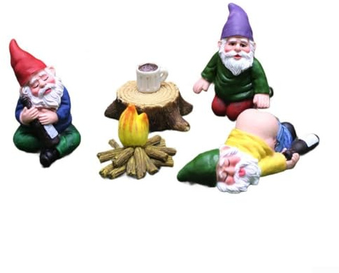 Décoration de jardin de Noël, statue de nain ivre personnalisée, lot de 9/6/5 pièces avec artisanat en résine pour décoration d'intérieur unique (ensemble de 6 pièces)