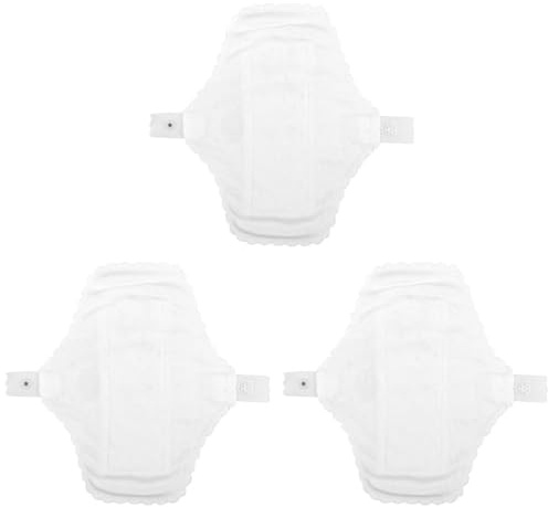TOVINANNA 3 Stück Pack Damenbinden aus Bio Baumwolle mit Flügeln und Atmungsaktiv Wiederverwendbare Slipeinlagen mit Waschbarem Aufbewahrungsbeutel 18cm