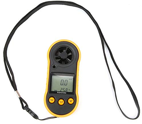 Anémomètre numérique LCD GM818, jauge de vitesse du vent portable, testeur de vitesse de l'air avec roue à vent à 6 feuilles et écran rétroéclairé pour les tâches de climatisation
