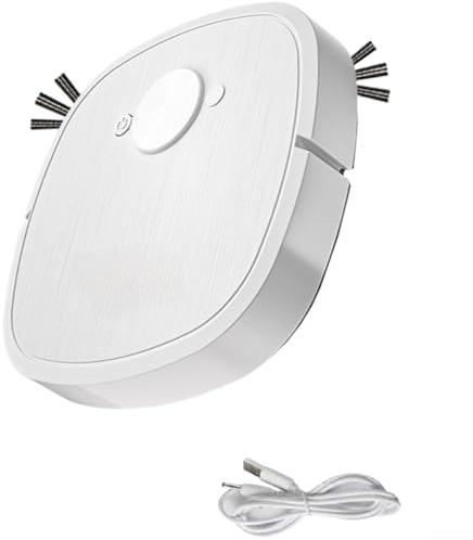 Robot aspirador, potencia de succión de 1200 Pa, aspirador de trapeador de barrido 3 en 1, limpiador automático compacto recargable por USB para uso doméstico (F)