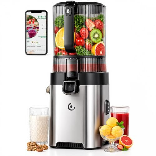 Slow Juicer 158mm - AMZCHEF Juicer and Easy Cleaning
