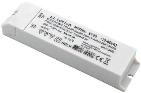 Prolite ET60 Transformateur électronique 10-60 Va 12 V, câble intensité variable MR16, MR11, G4