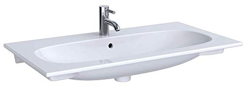 Keramag Geberit Acanto Mobile lavabo per mobili Slim 500642, con Foro per Rubinetto, con sfioratore, 900x480mm, colorazione: Bianco - 500.642.01.2
