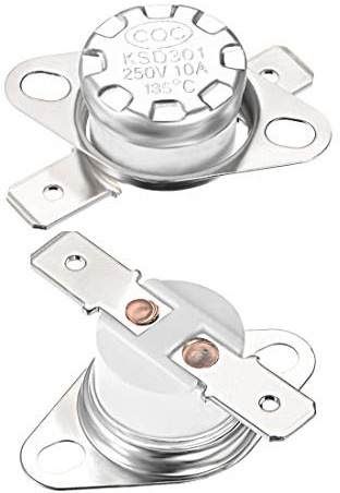 sourcing map 2 Stück KSD301 Thermostat 135 °C / 275°F | Einstellen der Schnappscheiben-Temperaturschalter, Normal geschlossen N.C., Für Mikrowelle Backofen Kaffeemaschine