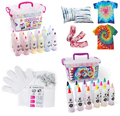 TBC The Best Crafts Tie-Dye Art Kit for Over 12 Kids to Play, Easy & Fun (18 Colours)