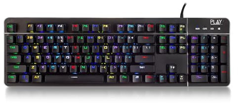 Ewent PL3350, Tastiera Meccanica da Gaming, con Illuminazione RGB e Tasti 100% Anti-ghosting, Layout US, Nera