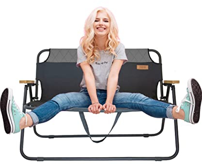 hdg Klappbank Campingbank James tragbar klappbar belastbar bis 150 kg 2 Sitzer Camping Sofa robust Klappstuhl Campingstuhl für 2 Personen