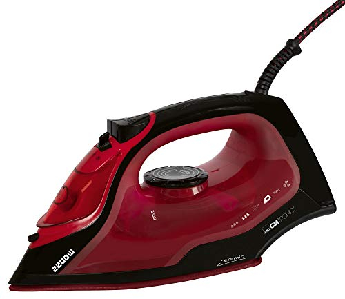 Clatronic® Dampfbügeleisen mit Keramiksohle | 2200W | Bügeleisen mit Dampf | 250ml Tank | schnelle Aufheizzeit | Steam Iron mit Tropfstopp und Anti-Kalk | Bügeleisen Dampf | DB 3752