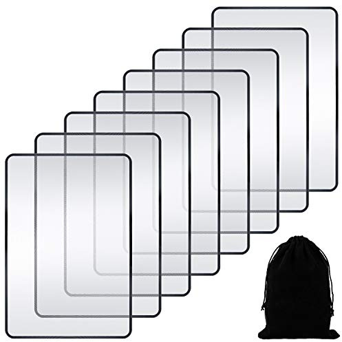 Enhon 3x Page Magnifier 7 x 4.7 Inch Magnifying Sheet Fresnel Lens Page Magnifying Glass for Elderly and People with Low Vision Reading Small Patterns, Maps and Books (8 Pieces)