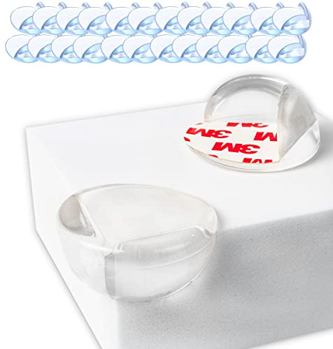 Hörnskydd för Bord, 24 stycken, i Transparent, rund form, Kantskydd, Skydd för Möbelhörn, med speciell tejp, Hem Barnsäkra Hörnskydd, Stötskydd för bords- och möbelhörn, hörnskydd för barn