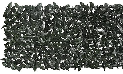 Tidyard Balkon Sichtschutz mit Dunkelgrünen Blättern Windschutz Balkonverkleidung Balkonbespannung Sichtschutzhecke Terrasse Zaun 500x75cm