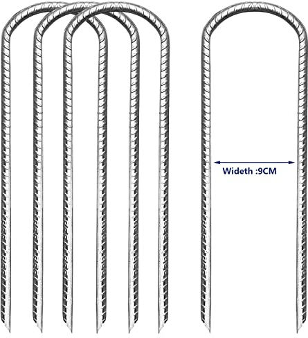 Bodenanker Erdanker Verzinkt Zeltnägel Garten Heringe Trampolin Erdnägel Gartenpfähle Pflocke Stakes Landschaft Heftklammern Schaukel Große Breite 4Stück 30CM