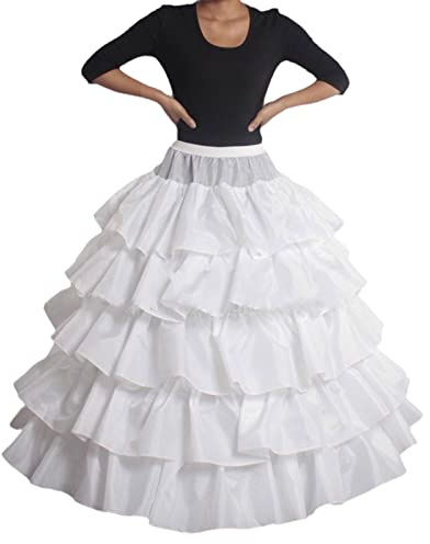 KONIEEJN Falda de aro blanca para mujer, falda de aro hasta el suelo, falda de baile para boda, vestido de novia, 12 estilos, 12, S/L