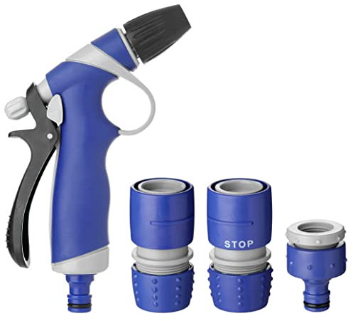 Sanixa K&G TA0007701 Douchette de jardin avec raccords Douchette de tuyau 2 fonctions de pulvérisation Douchette de jardin Multidouchette pour tuyau d'arrosage d'arrosage