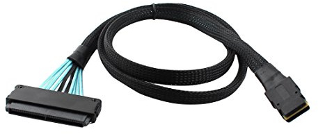 Ruilogod 1M 6G Mini SAS 36Pin Male to SAS 32 Terminal Female Adapter Data Cable