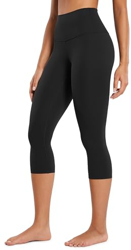 CRZ YOGA Butterluxe da Donna A Vita Alta Legging da Salotto 48cm - Allenamento Capri Yoga Pantaloni Nero 44