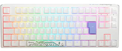 Ducky One3 Pure White TKL RGB Silent Red Cherry MX Switch Keyboard - UK Layout