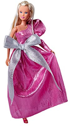 Simba Steffi Love Bow Mazing, Spielpuppe in einem traumhaften Abendkleid mit Schleifen Elementen, 29cm, ab 3 Jahre