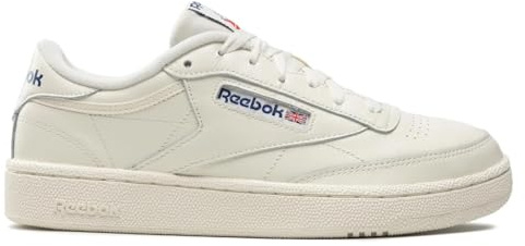 Reebok Men Club C 85 Sneaker, Chalk/Chalk/Classic Cobalt, 10.5