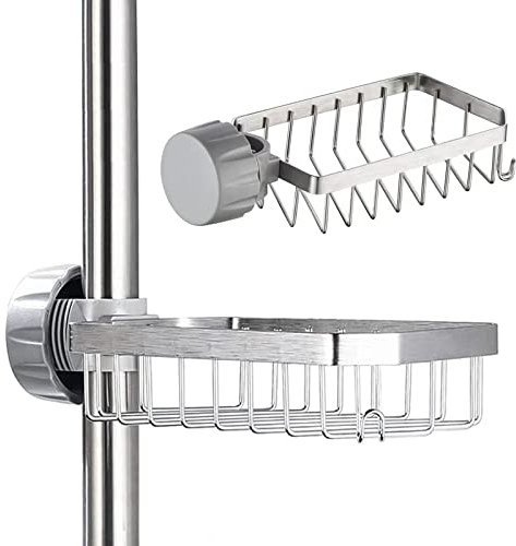 Bnimtm Porta Sapone Per Doccia - Acciaio Inox Porta Bagnoschiuma Da Doccia - Antiruggine Mensole Per Doccia Porta Shampoo Doccia Per Asta 20-32mm