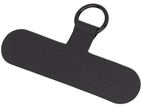 Telefon Tether Tab, Universal Phone Lanyard Patch Utan Adhesiv, Mobiltelefonersättningsdyna Klistermärke Anti-förlorad Fäste Hängande Metallring för Smartphone Mobil Säkerhet (Svart)