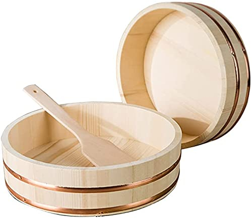 KARFRI Große Sushi-Reis-Mischwanne aus Holz, 72 cm, Sushi-Reisschüssel, Sushi mit Reisschaufel, 1 Packung