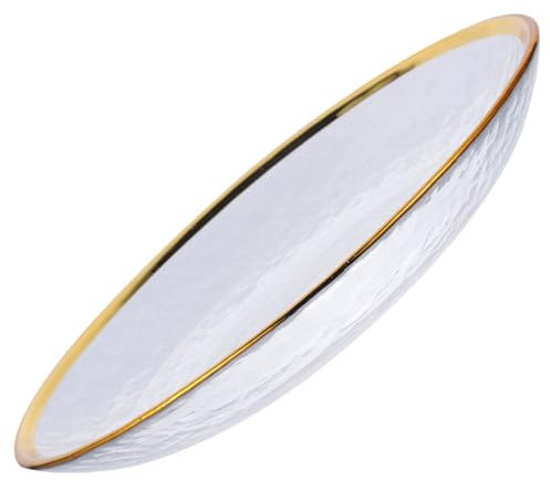 PRETYZOOM Glasschale Snackteller Dessertteller Wursttablett Goldenes Geschirrset Vorspeisenteller Aus Glas Snackplatte Dekoschale Aus Gebäckteller Salatteller Empfindlich Aufschnitt