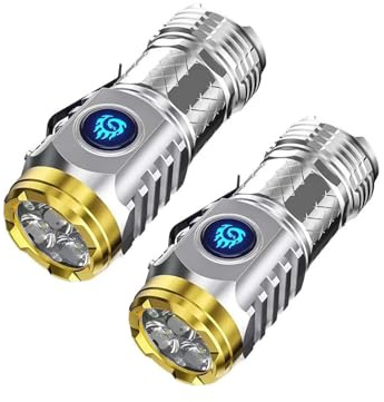 2PCS Three-eyed Monster Mini Flashlight, Super Bright Hand Flashlight,Rechargeable LED Torch,LED Small Flashlight Torch,Pocket Flashlight,Portable Flashlight,Waterproof Pocket Torch for Outdoor