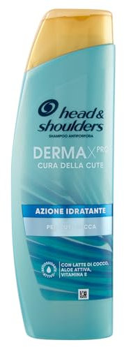 Head & Shoulders DERMAXPRO Shampoo Antiforfora Azione Idratante Per La Cute Secca, Con Latte Di Cocco, Aloe Attiva, Vitamina E, Clinicamente E Dermatologicamente Testato, 250 ml