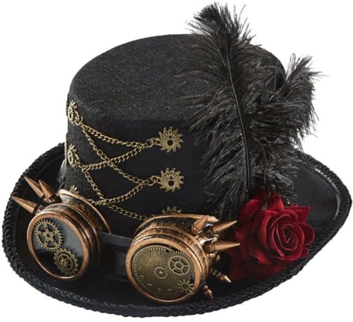 Sombreros Steampunk Unisex Sombrero Steampunk con Gafas para Disfraz De Halloween Accesorios Steampunk