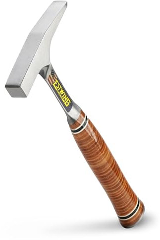ESTWING Tinner's Hammer - 18 oz Sheet Metal Hammer with Forged Steel Construction & Leather Grip - T18
