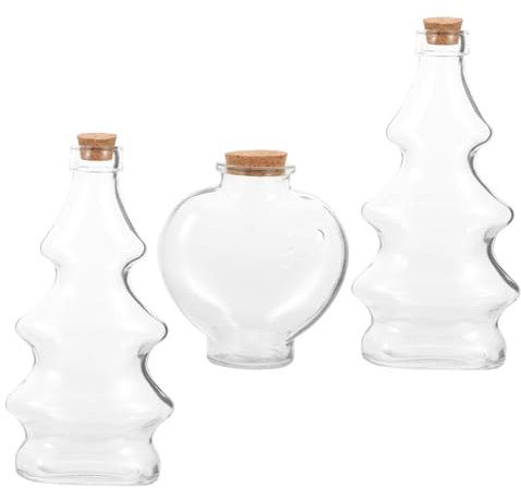 Cabilock Juego De 3 Botellas De Vidrio Para Ceremonias De Arena Porrón Para Boda Frasco Tapa