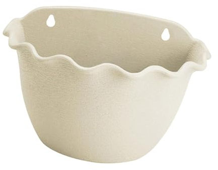 Fenteer Jardinière Suspendue pour Plantes, Support Mural élégant pour Balcon, Blanc Beige